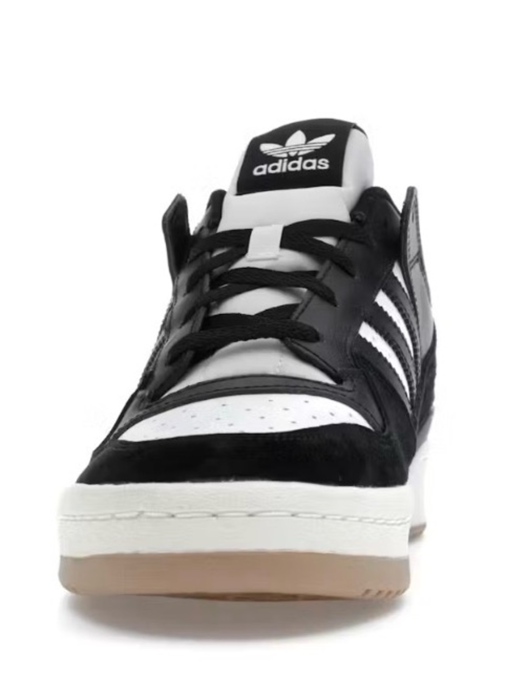 adidas Black and White Low-Top Sneaker with Gum Outsole